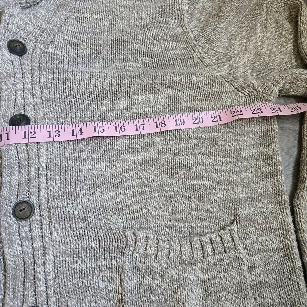 Vintage Polo RL & Co Men's XL Oatmeal Chunky Knit Shawl Collar Cardigan Sweater